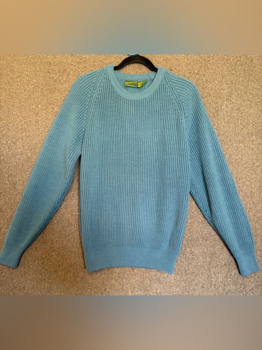 Men's Crewneck Sweater in Aqua Blue